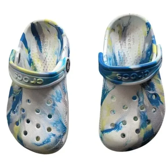 Toddler Crocs – Size 8 – Paint Splatter Design - Picture 1 of 4